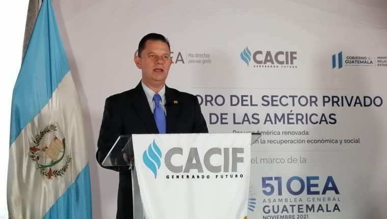 Hermann Girón, presidente de Cacif durante la inauguración del XIII Foro del Sector Privado de las Américas. (Foto Prensa Libre: Cortesía Cacif)