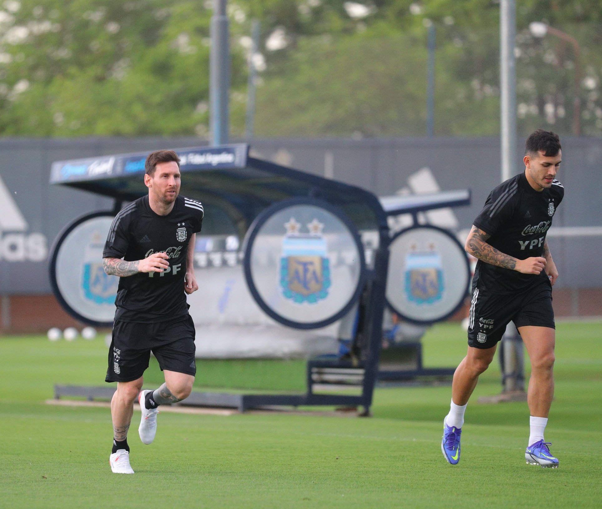 Leo Messi, durante el entrenamiento de este martes en Argentina. (Foto Prensa Libre: Selección de Argentina)