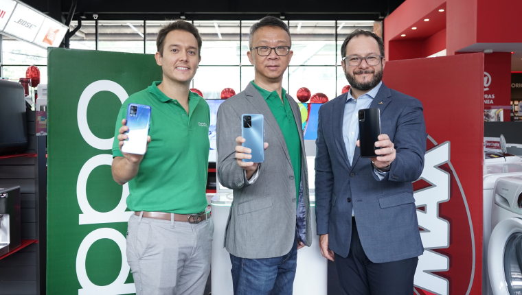 Tiendas Max distribuye en el país los nuevos Smartphone OPPO. Foto Prensa Libre: Cortesía