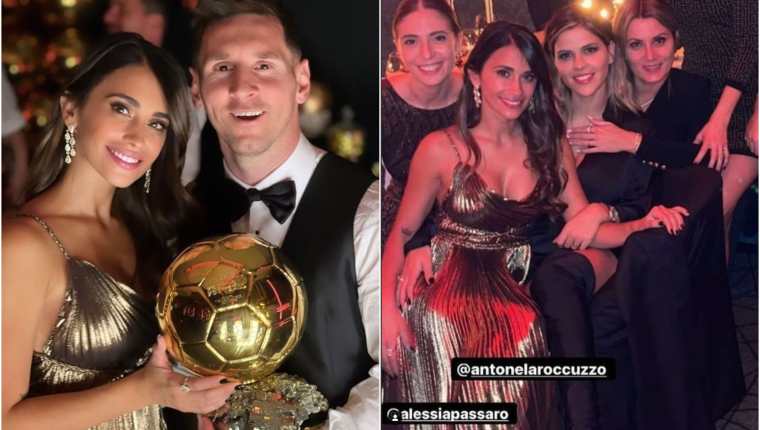 Leo Messi y su esposa celebraron con amigos cercanos la obtención del séptimo Balón de Oro en su carrera. Las imágenes las compartieron en sus redes sociales. Foto Instagram de Antonela Roncuzzo. 