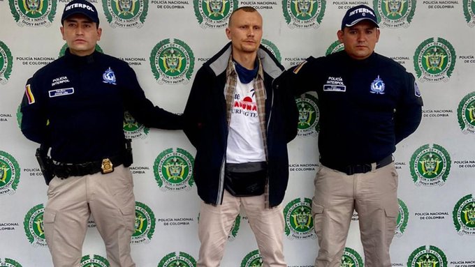 El supuesto terrorista será extraditado a Rusia. Foto Prensa Libre: Policía de Colombia. 