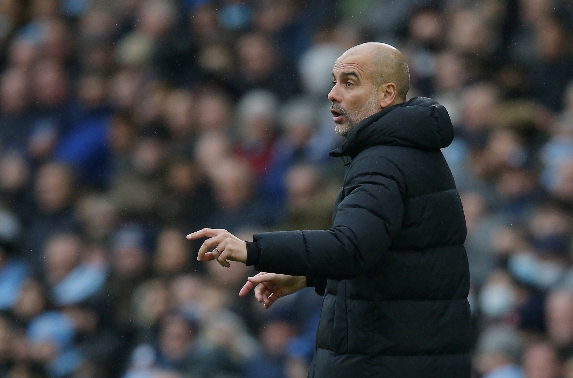 El entrenador del Manchester City Pep Guardiola dio positivo de covid-19 y no estará para el juego de Copa Inglaterra. Foto Prensa Libre: EFE.