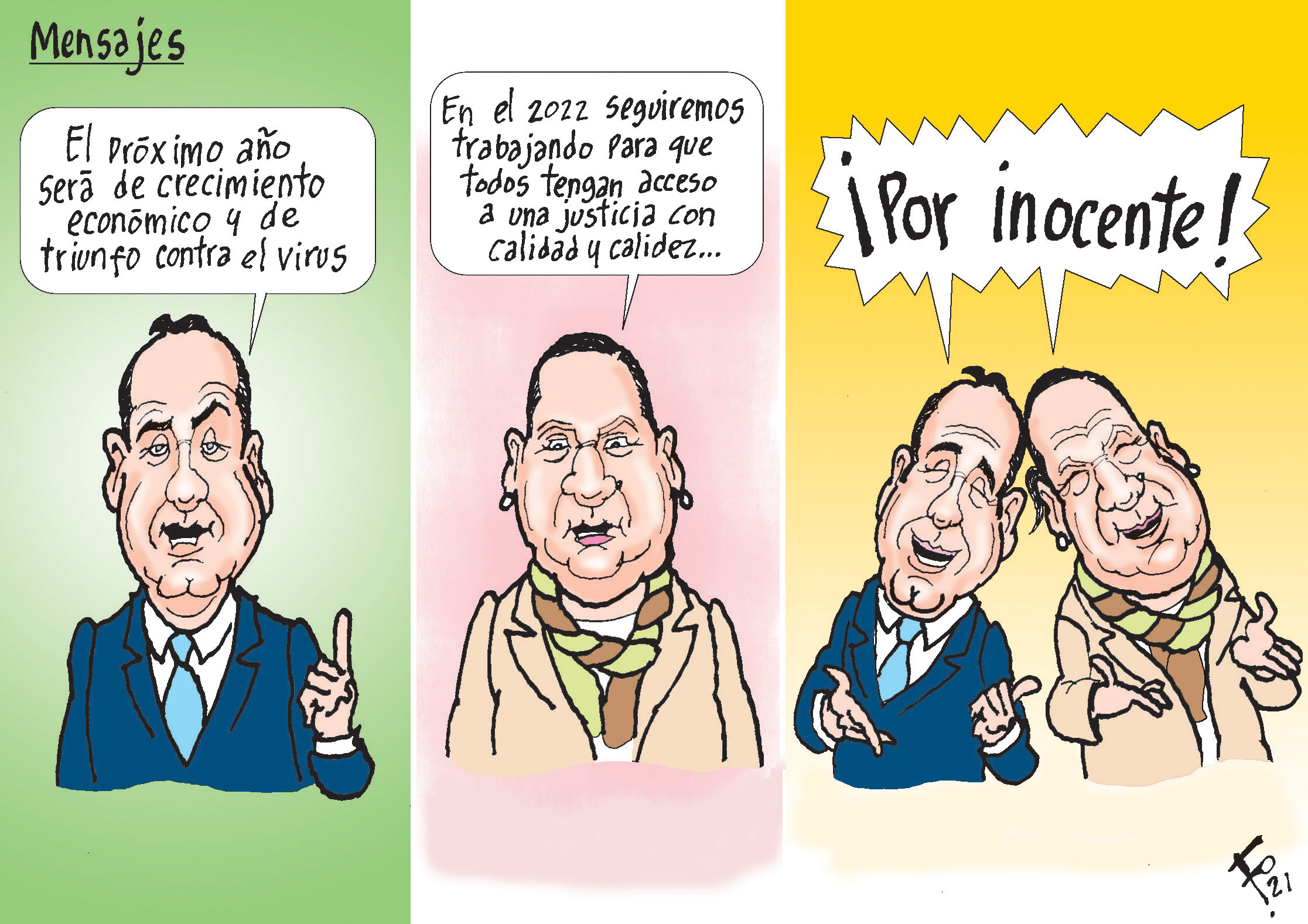 Personajes: Alejandro Giammattei y Consuelo Porras.