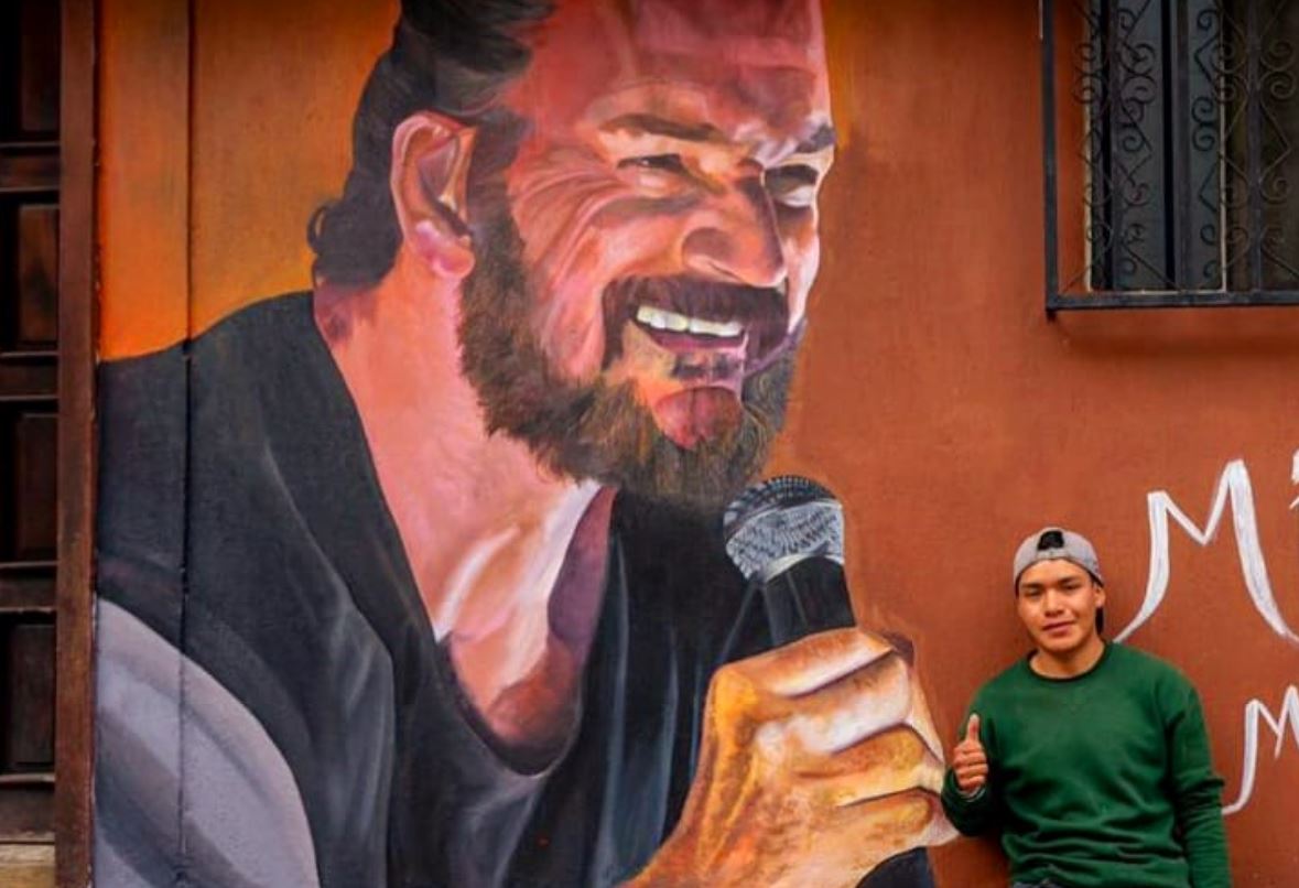 Guatemalteco sorprende a Ricardo Arjona con un mural. Foto Prensa Libre: Facebook
