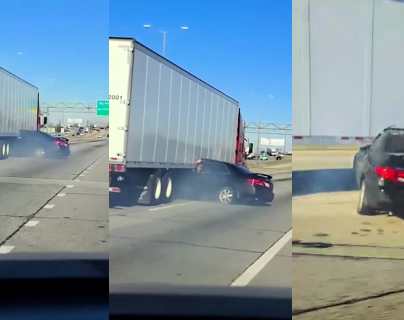 Impactante video: Vehículo es arrastrado por un camión durante varios kilómetros en Chicago (las angustiantes señales de ayuda y la desesperación de la conductora)