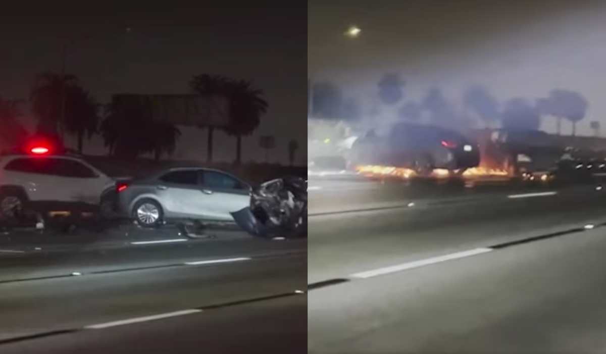 Video: Impactante colisión múltiple es grabada en una autopista de Los Ángeles