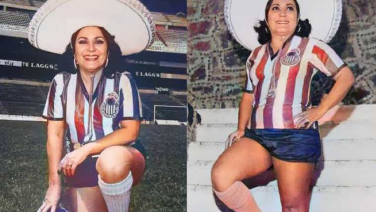 Carmen Salinas fue declarada como madrina vitalicia de las Chivas. Se hizo fanática del cuadro tapatío desde 1957. Foto redes sociales.