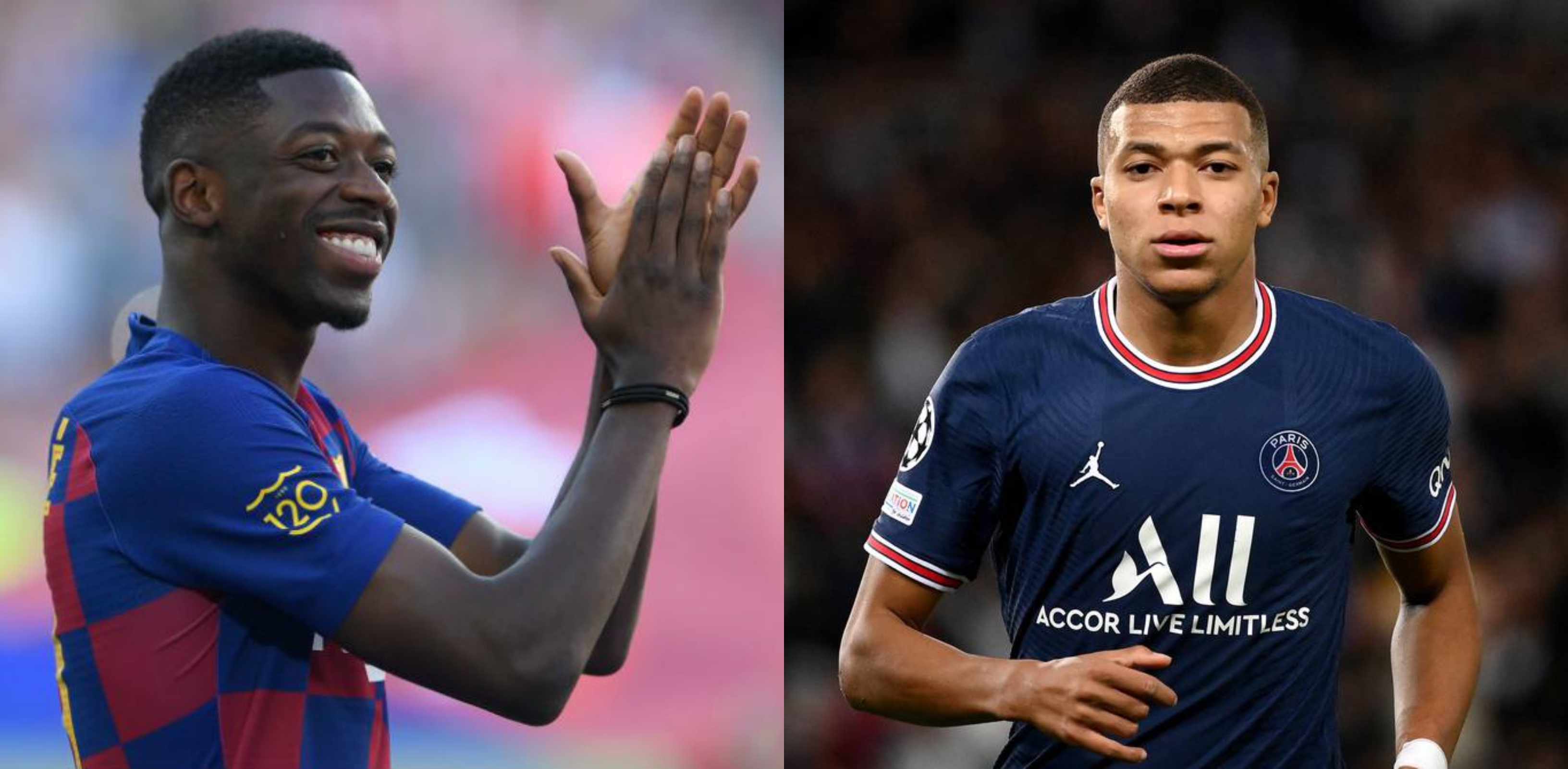 Ousmane Dembélé es mejor jugador que Kylian Mbappé según el presidente del FC Barcelona, Joan Laporta. Foto Prensa Libre: AFP.