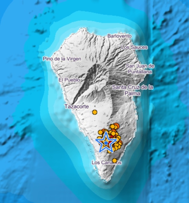 La sismicidad sigue a la baja en La Palma (España) con ocho terremotos desde medianoche