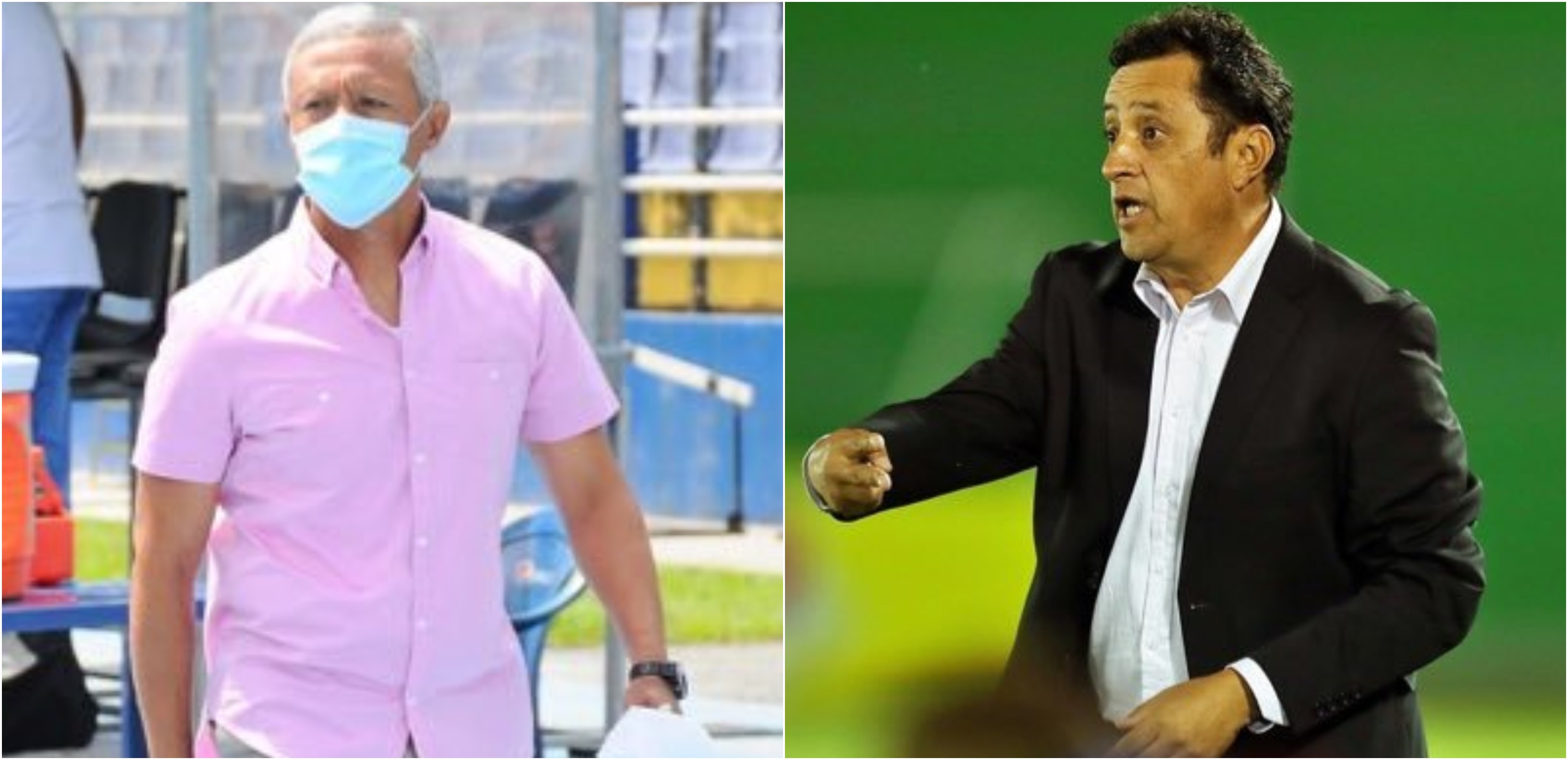 Roberto Hernández Ayala (I) y Roberto Montoya (d) son dos técnicos mexicanos que se enfrentarán a partir de este 22 de diciembre en las semifinales del torneo Apertura 2021 guatemalteco. Foto Twitter.