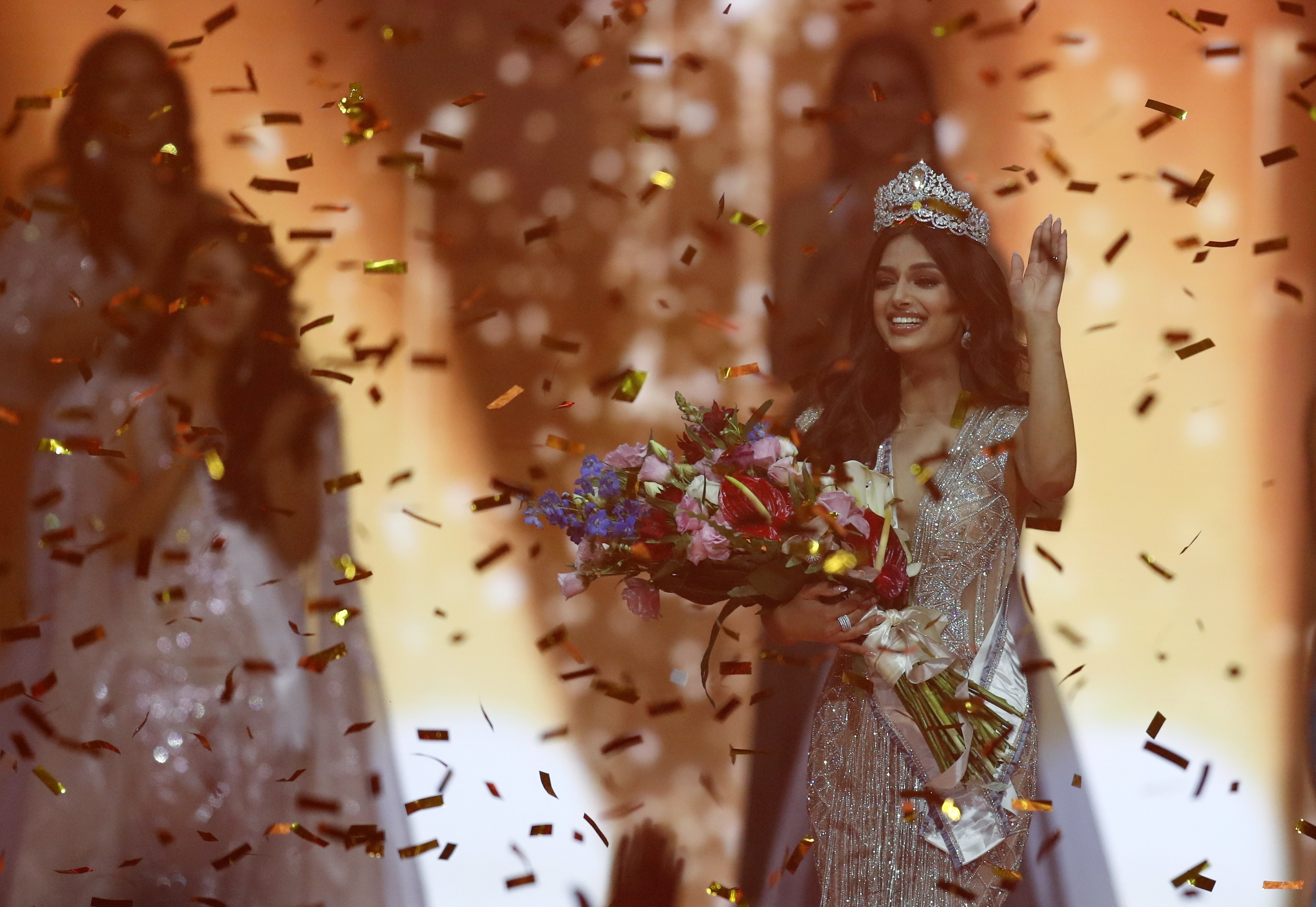 Harnaaz Sandhu, de La India fue coronada el 12 de diciembre como la nueva Miss Universo. (Foto Prensa Libre: EFE)