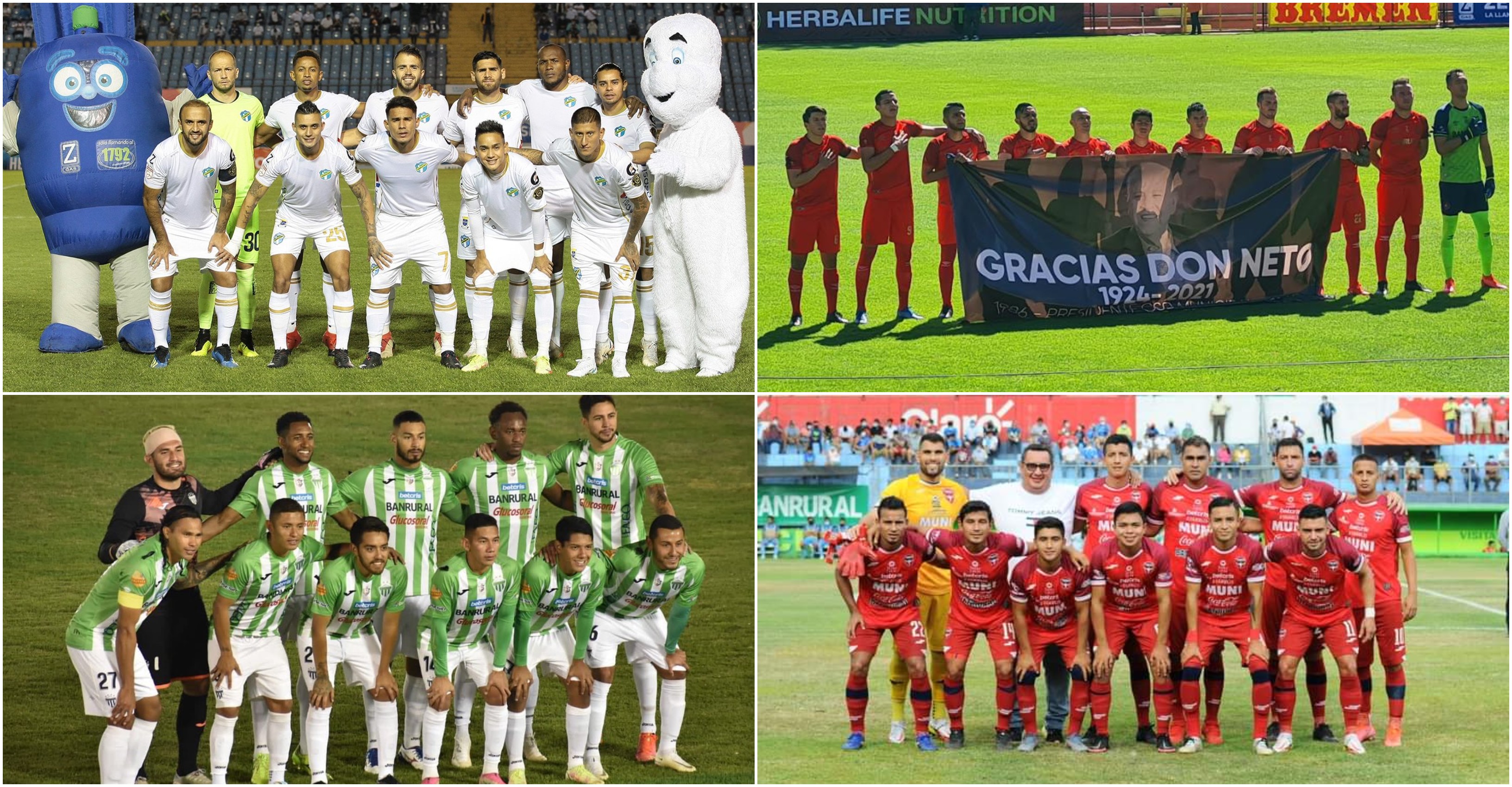 Comunicaciones vs. Municipal y Antigua vs. Malacateco son las llaves semifinales del torneo Apertura 2021. Fotos club Comunicaciones, Xelajú MC, Malacateco y Tercer Tiempo. 