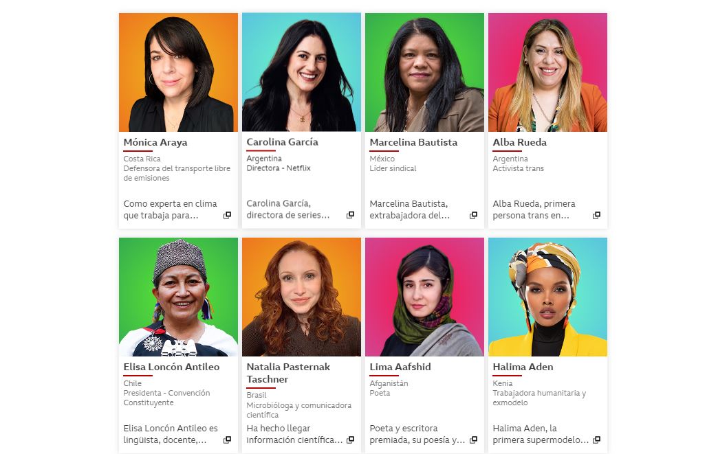  BBC selecciona a 100 mujeres inspiradoras e influyentes de todo el mundo.