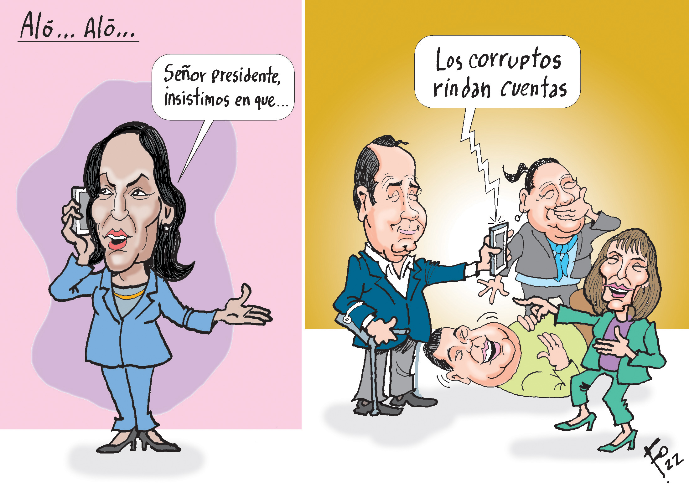 Personajes: Kamala Harris, Alejandro Giammattei, Allan Rodriguez, Silvia Valdés y Consuelo Porras.