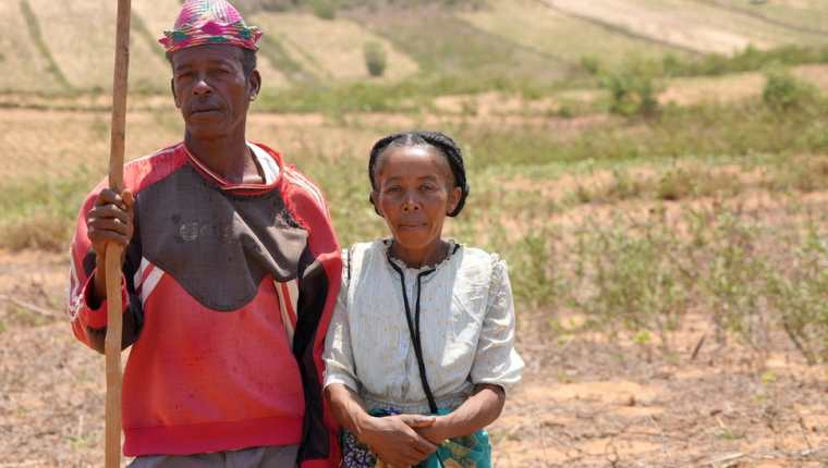 Loharano y su esposo Mandilimana han transformado la manera en la que siembran para luchar contra la sequía.