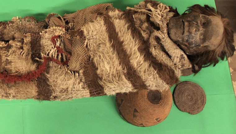 Una de las momias de 2.000 años encontradas en San Juan, Argentina.