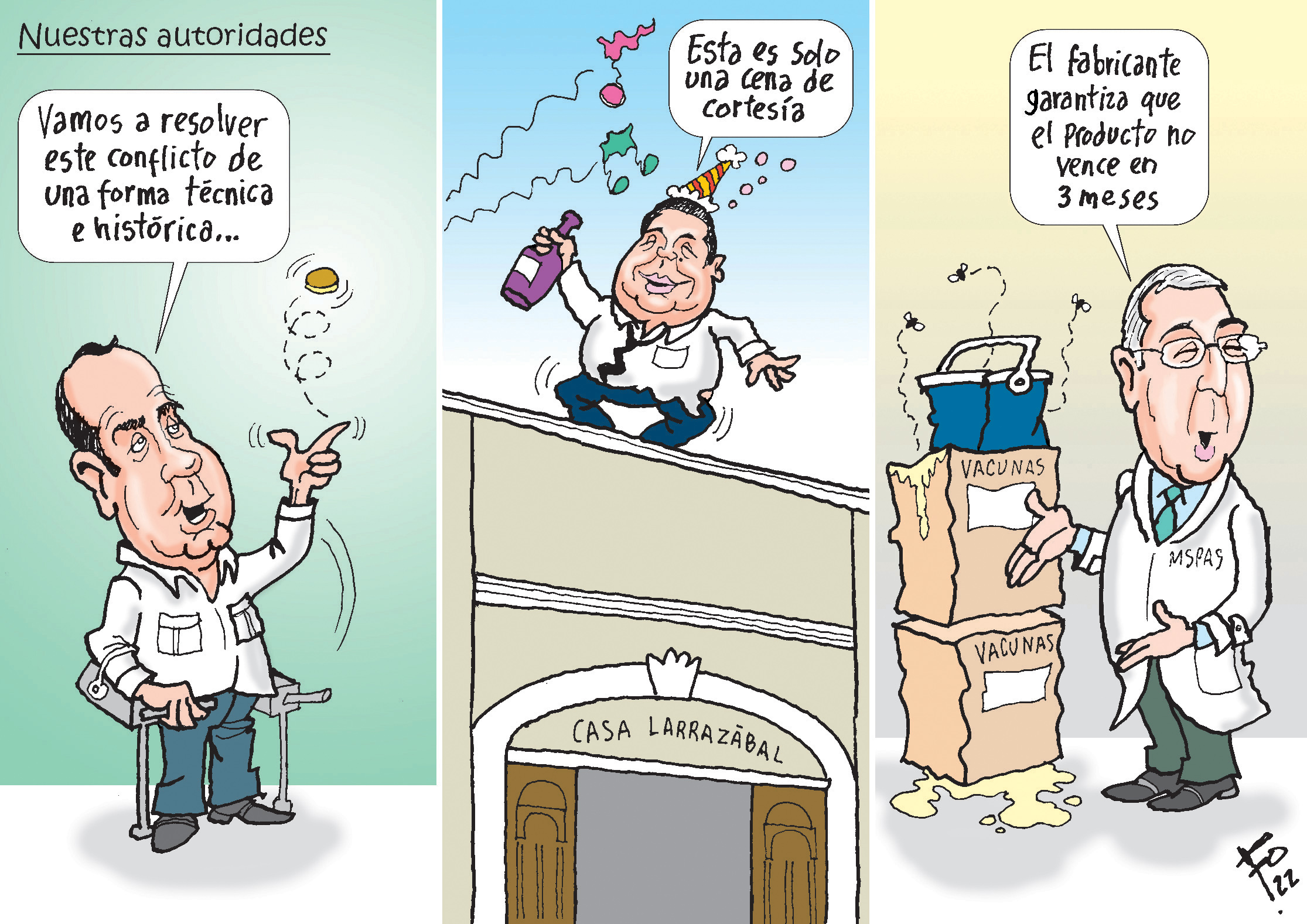 Personajes: Alejandro Giammattei, Allan Rodriguez y Francisco Coma.