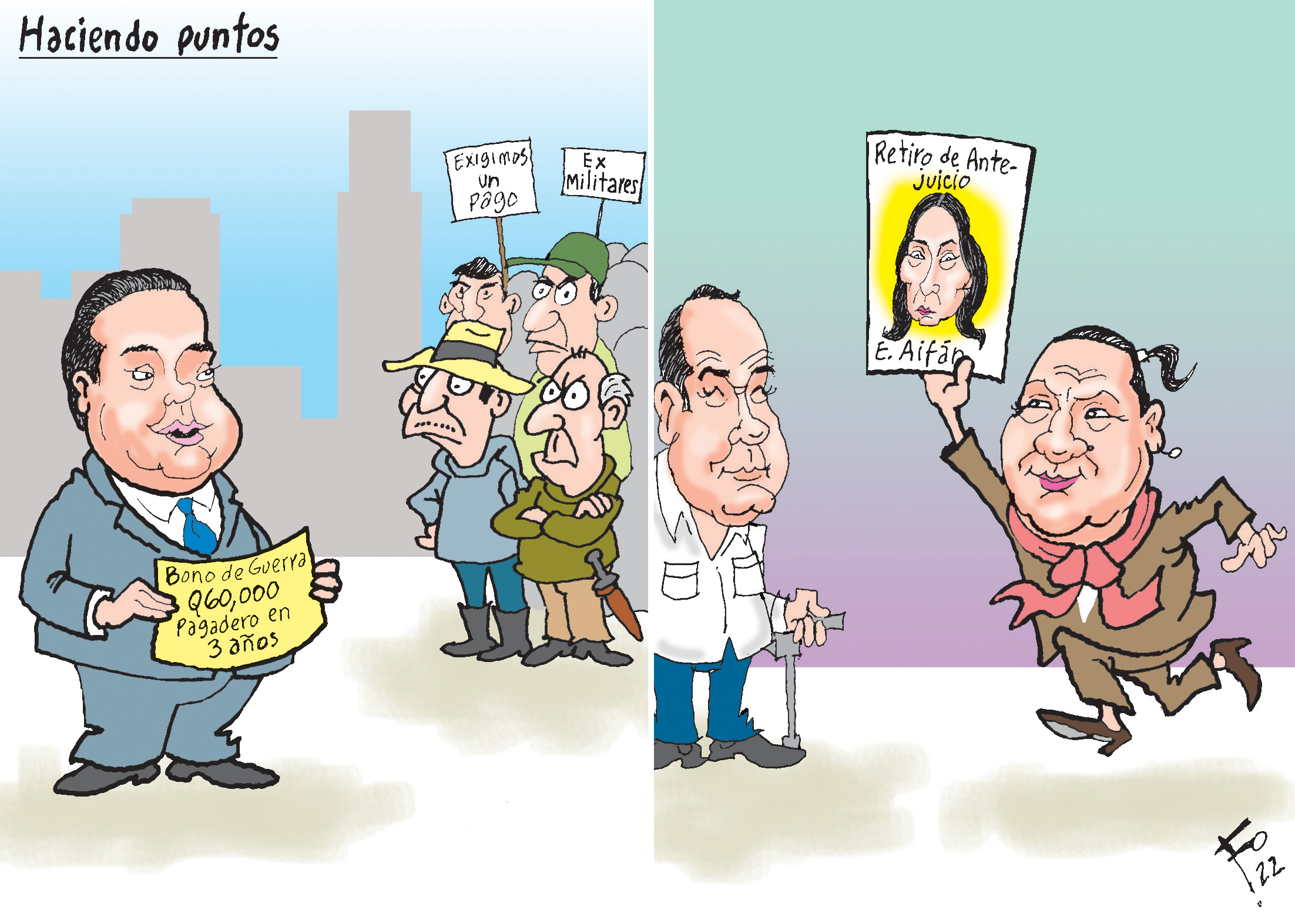 Personajes: Allan Rodriguez, Alejandro Giammattei, Consuelo Porras y Erika Aifán.