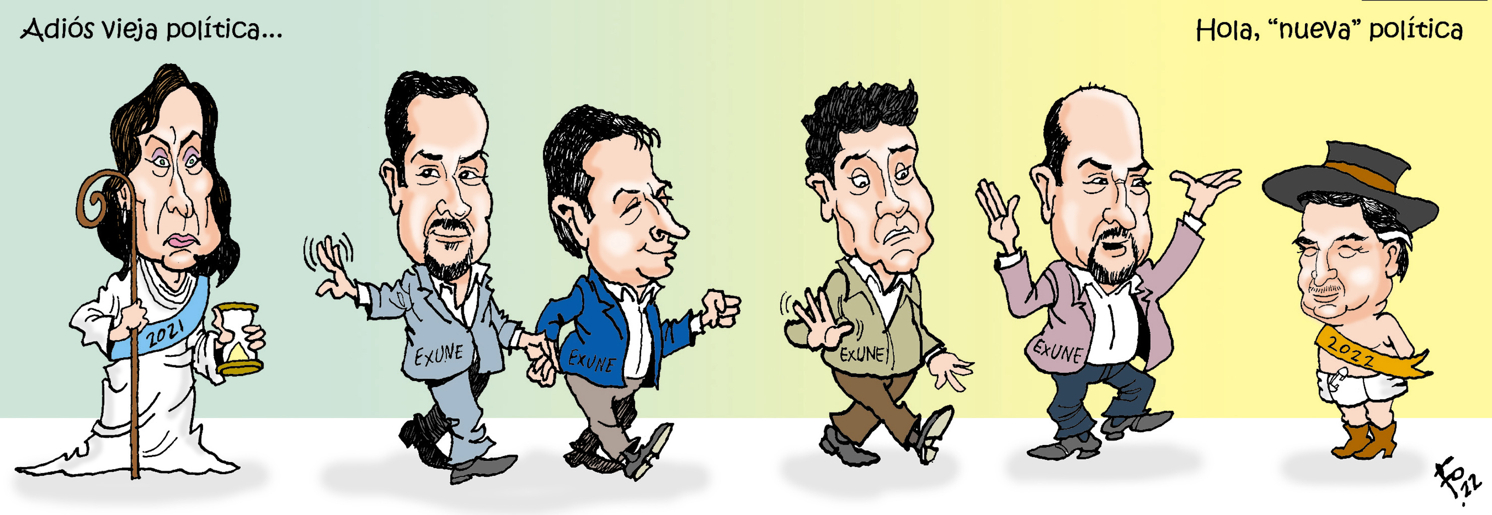 Personajes: Sandra Torres, Jairo Flores, Óscar Argueta, Carlos Barreda, Orlando Blanco y Alfonso Portillo.