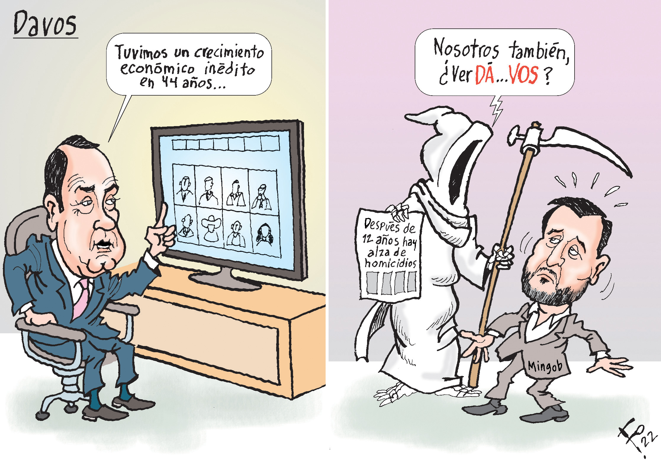 Personajes: Alejandro Giammattei y Gendri Reyes.