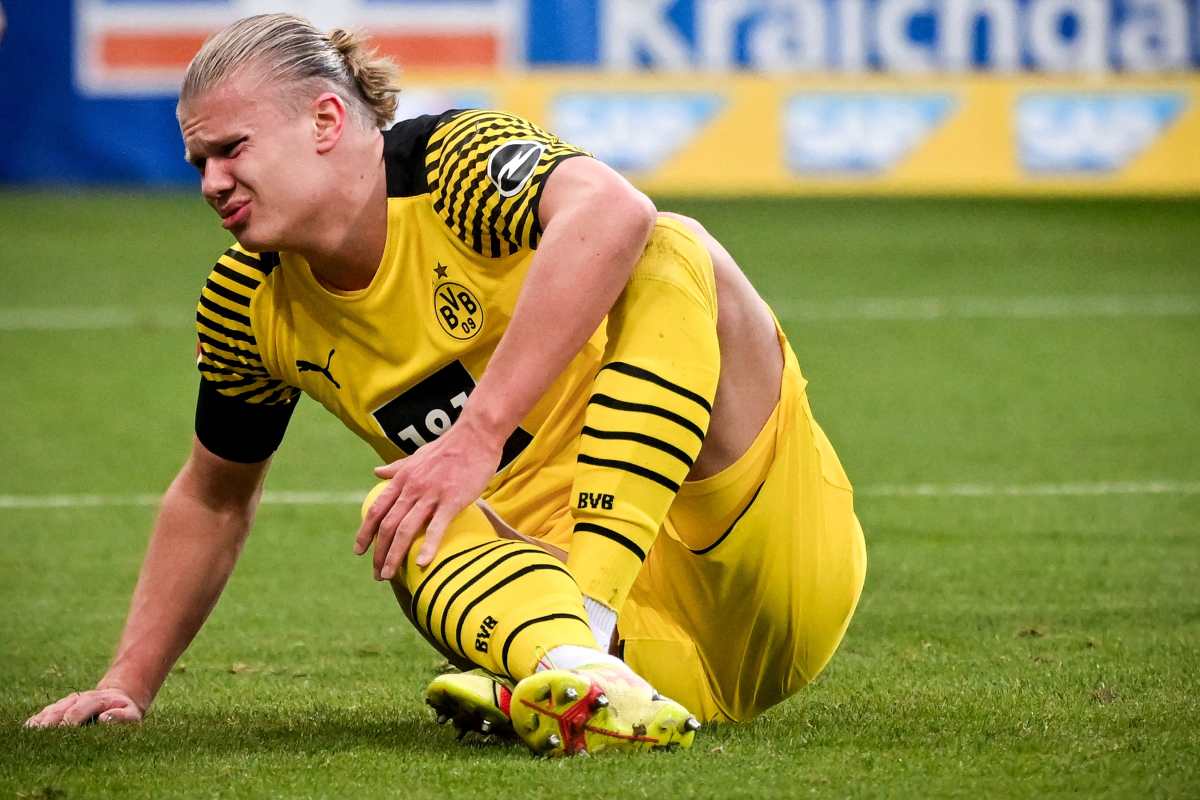 Haaland se retira lesionado en el partido ante el Hoffenheim