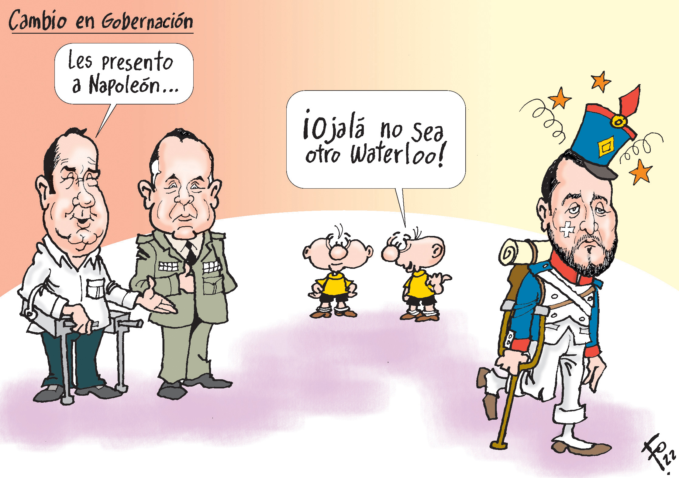 Personajes: Alejandro Giammattei, Napoleón Barrientos y Gendri Reyes.