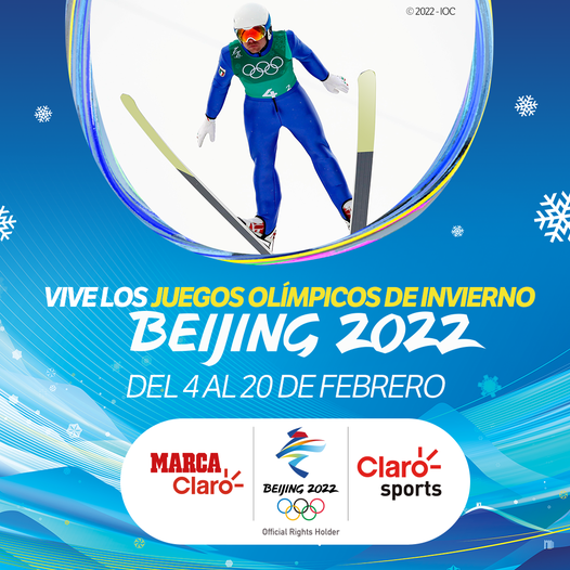 Claro Sports y Marca Claro transmitirán en exclusiva los Juegos Olímpicos de Invierno Beijing 2022. Foto Prensa Libre: Cortesía.