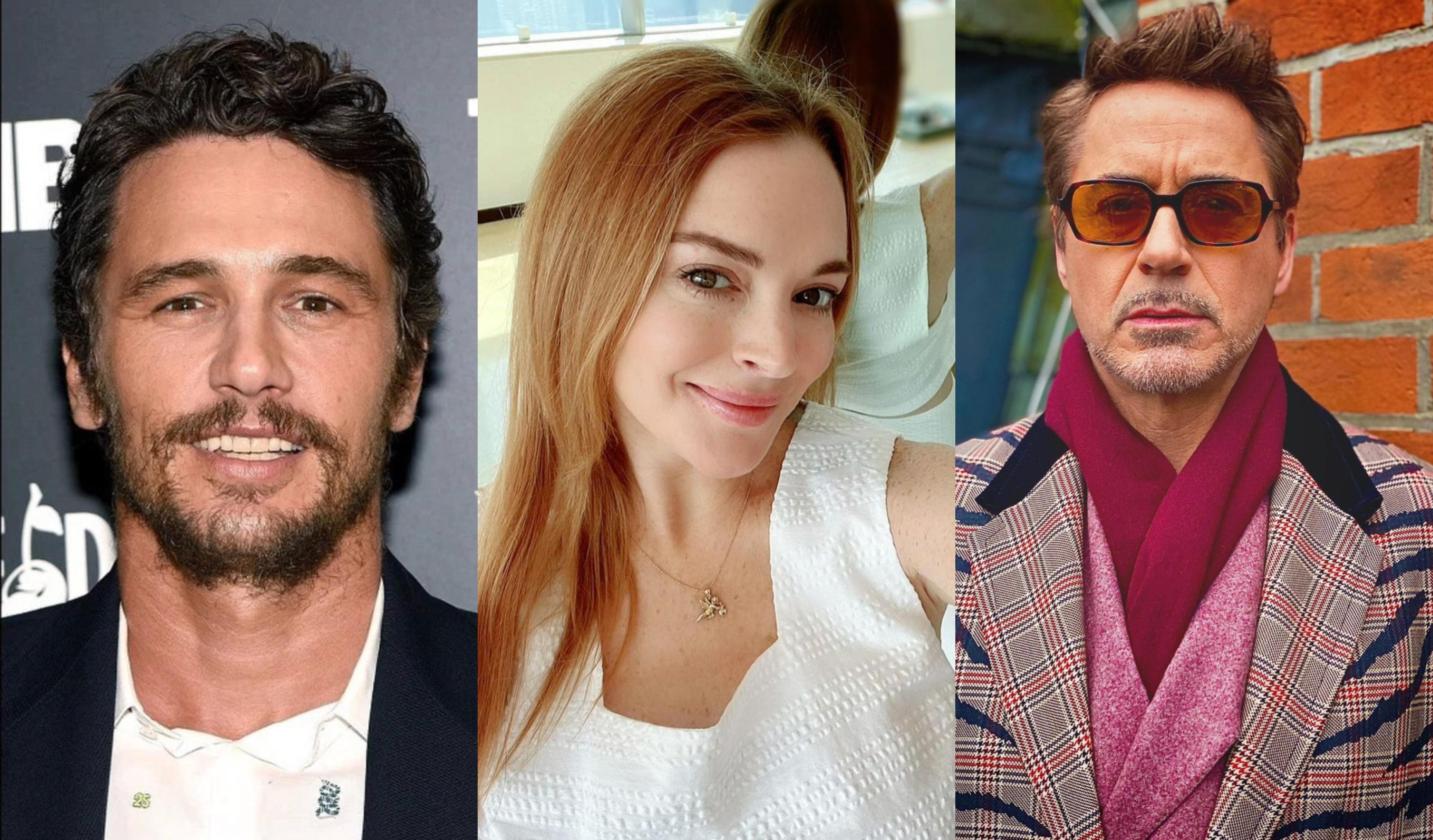 James Franco, Lindsay Lohan y Robert Downey Jr. han sido algunos de las estrellas de Hollywood que han reconocido tener una adicción por el sexo. (Foto Prensa Libre: @jamesfrancooofficial, @lindsaylohan y @robertdowneyjr/Instagram)