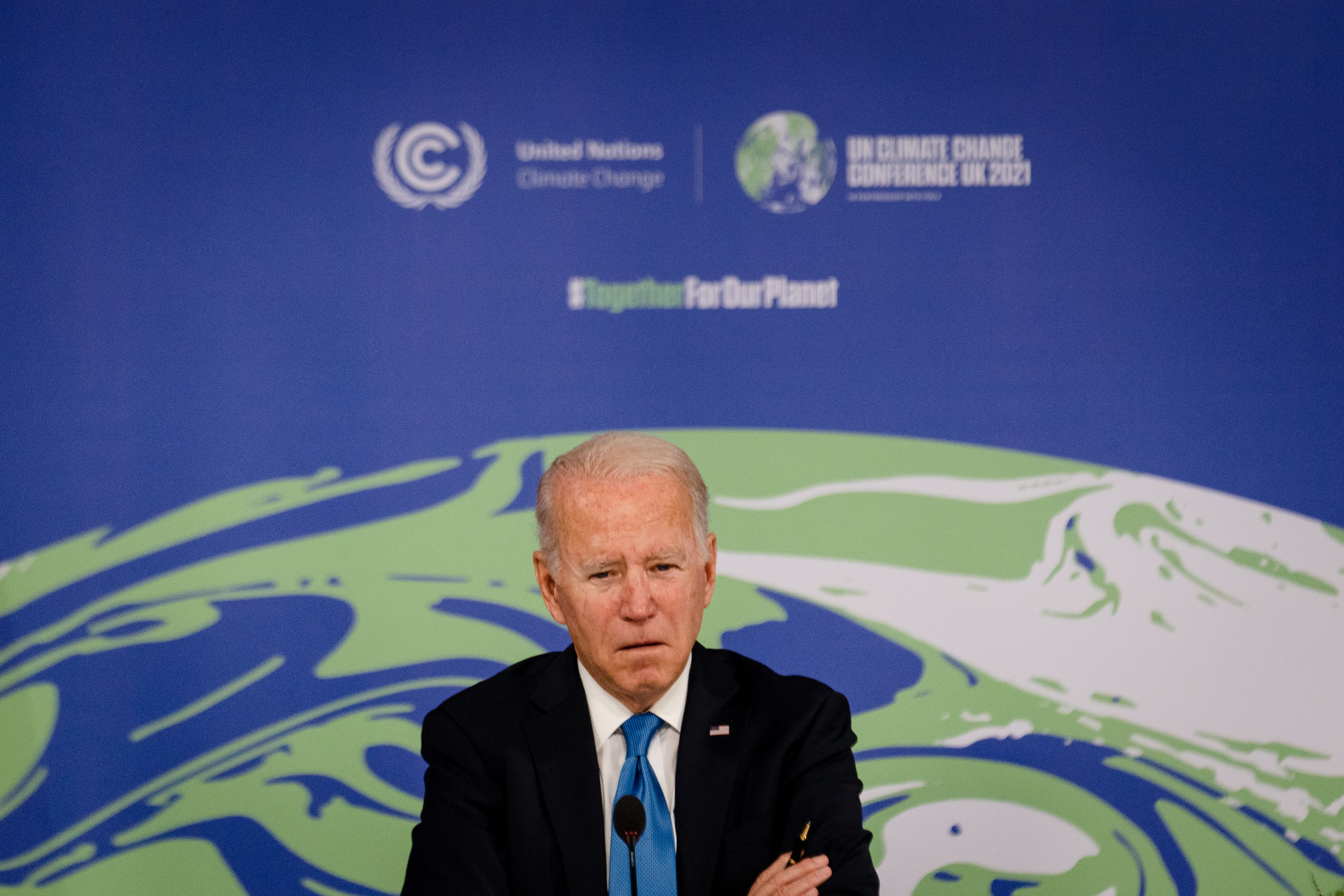 El presidente Joe Biden en la COP26, COP26, la Conferencia de las Naciones Unidas sobre el Cambio Climático, en Glasgow el 2 de noviembre de 2021. (Erin Schaff/The New York Times)