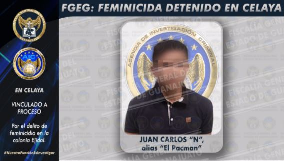 “El Pacman” fue detenido por su presunta participación en el asesinato de una mujer en Celaya, Guanajuato, México. (Foto Prensa Libre: Tomada de @celaya_news)