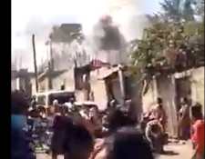 Momento de una explosión en cohetería en Parramos, Chimaltenango. (Foto Prensa Libre: Tomada de Facebook)