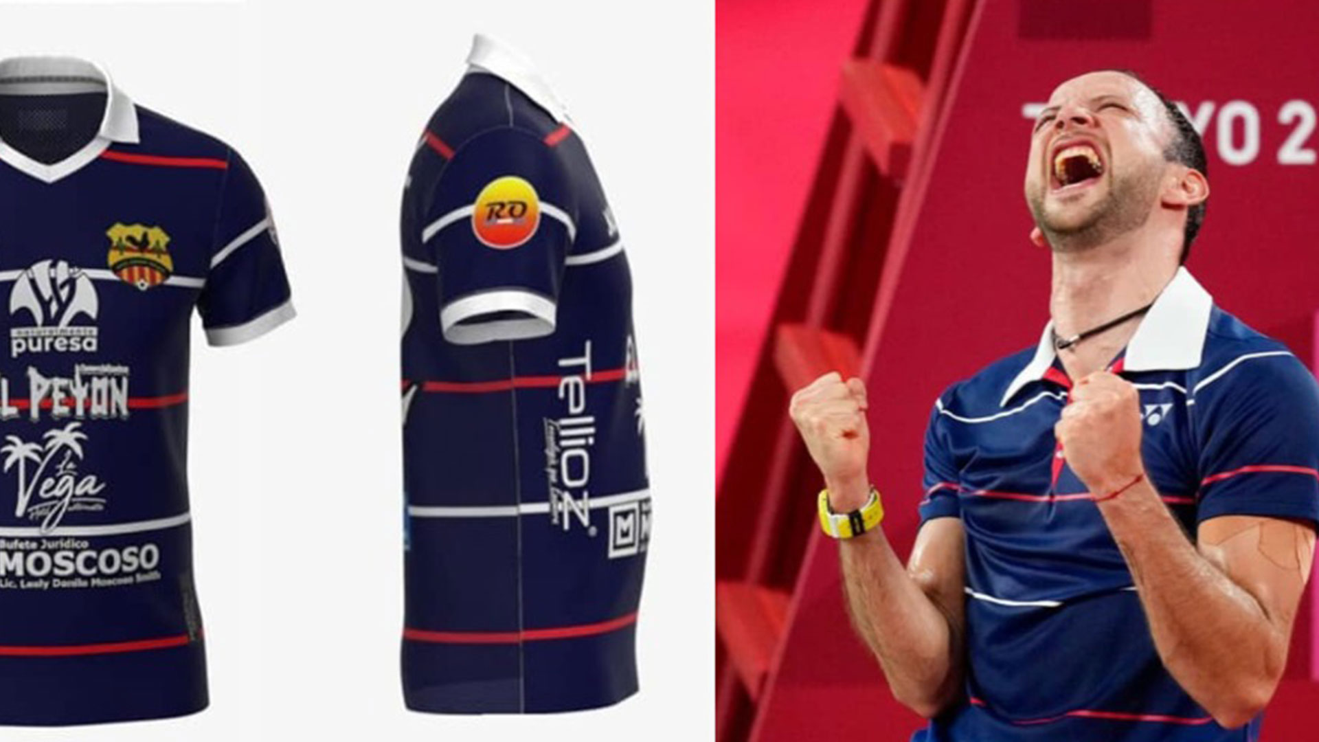 El bádmintonista nacional Kevin Cordón durante su participación en la justa de Tokyo 2020. (Foto Prensa Libre: Facebook)