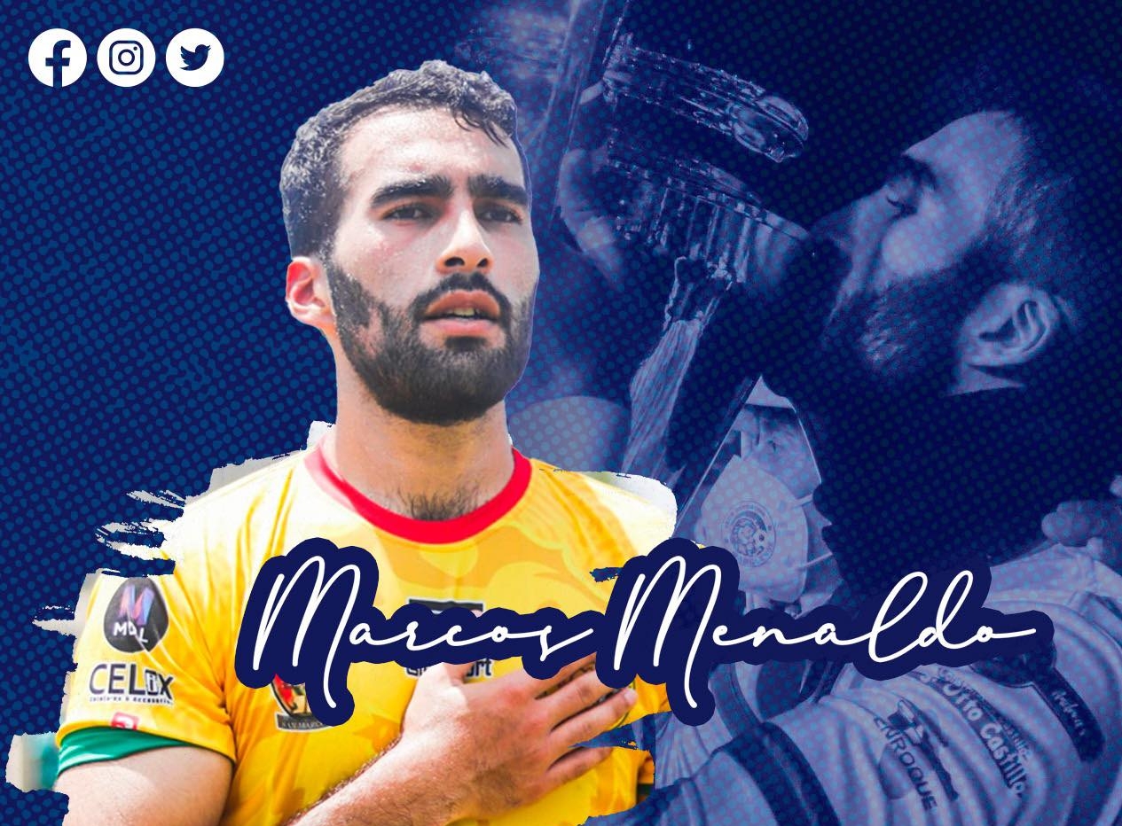 Por medio de este arte la Liga Primera División reveló que el torneo Clausura 2022 llevará el nombre del defensa marquense, Marcos Menaldo. Foto Facebook.