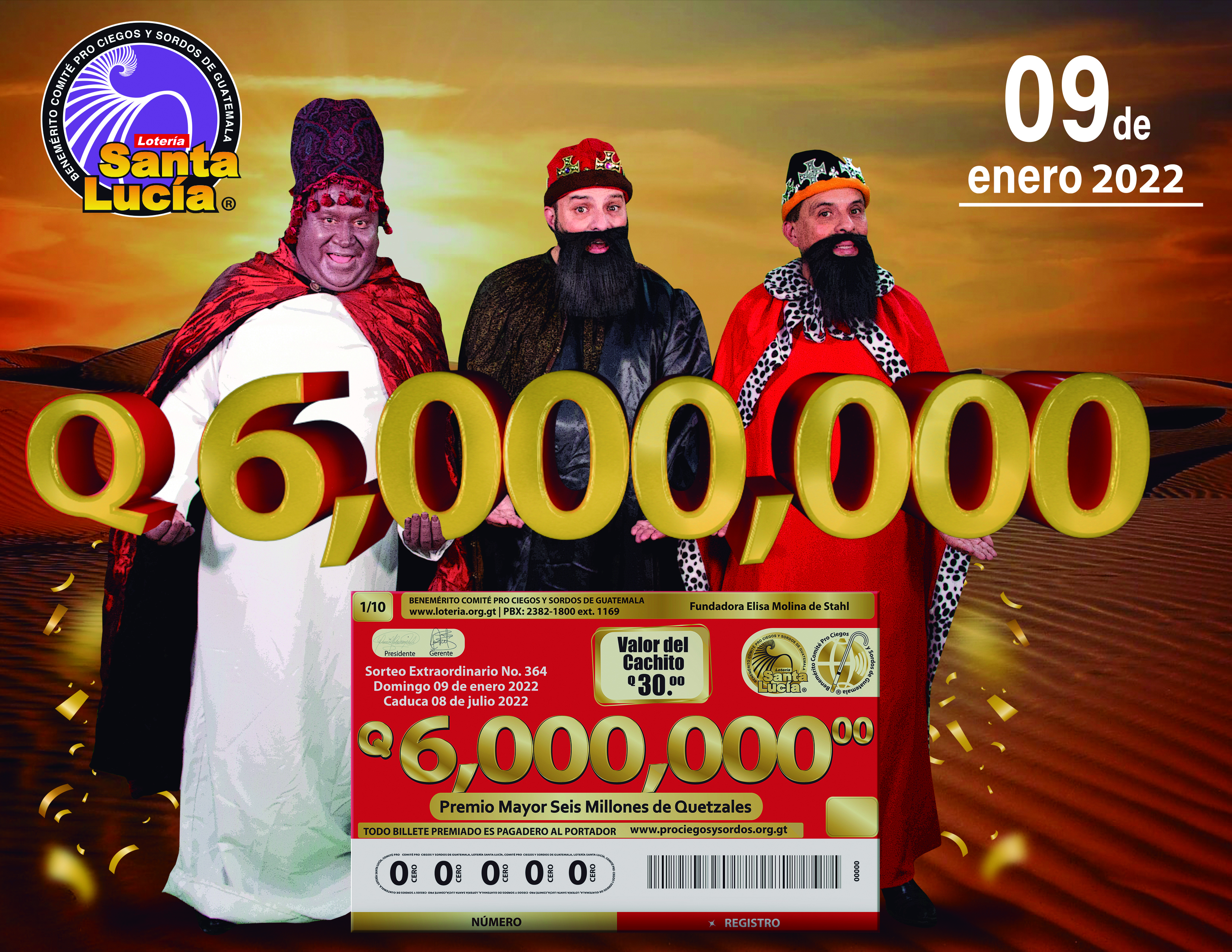 Un total de 19 millones entregará Lotería Santa Lucía en su sorteo extraordinario. Foto Prensa Libre: Cortesía.