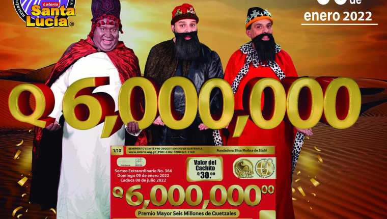 Un total de 19 millones entregará Lotería Santa Lucía en su sorteo extraordinario. Foto Prensa Libre: Cortesía.