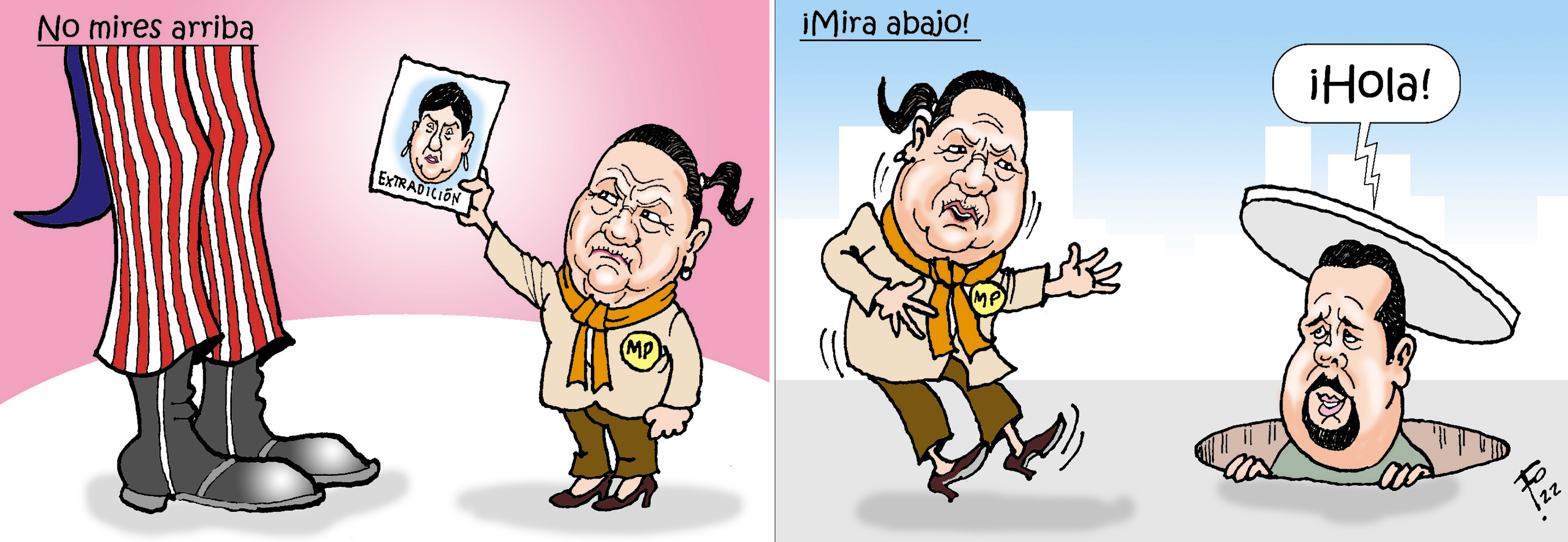 Personajes: Thelma Aldana, Consuelo Porras y José Luis Benito.