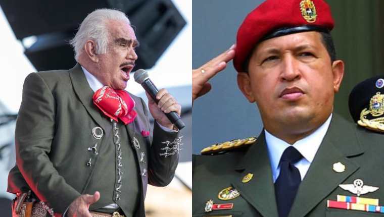 Vicente Fernández y Hugo Chávez se reunieron en 2012 en el Palacio de Miraflores. (Foto Prensa Libre: @_vicentefdez/Instagram y BBC)