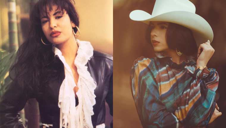 Ángela Aguilar lanzó un disco de covers de algunas de las canciones más reconocidas de Selena. (Foto Prensa Libre: @selenaquintanilla46 y @angela_aguilar_/Instagram)