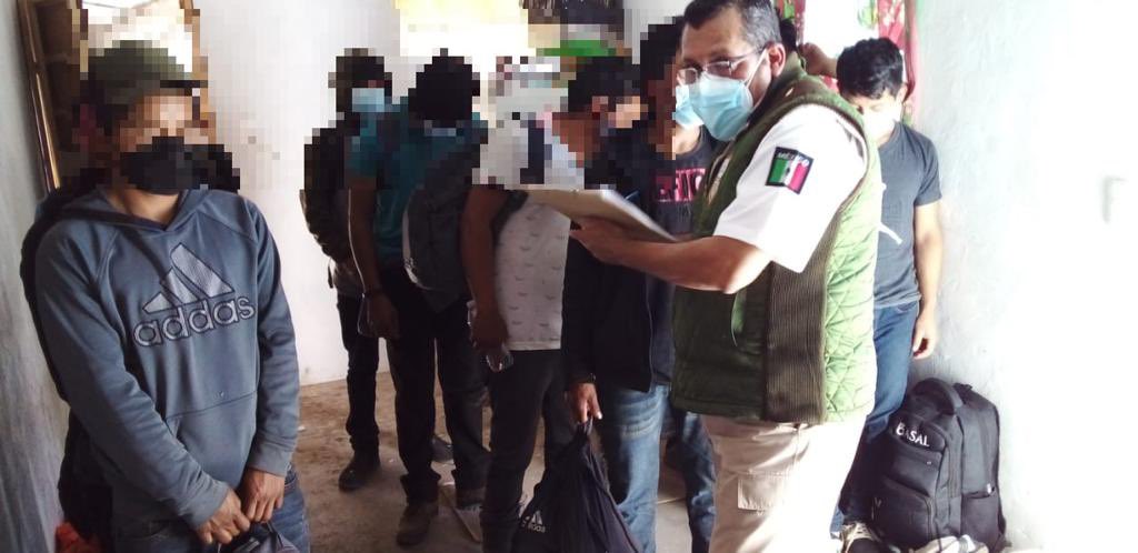 Los migrantes centroamericanos se encontraban en una casa de seguridad de Puebla, México. (Foto Prensa Libre: Tomada de @SEGOB_mx)