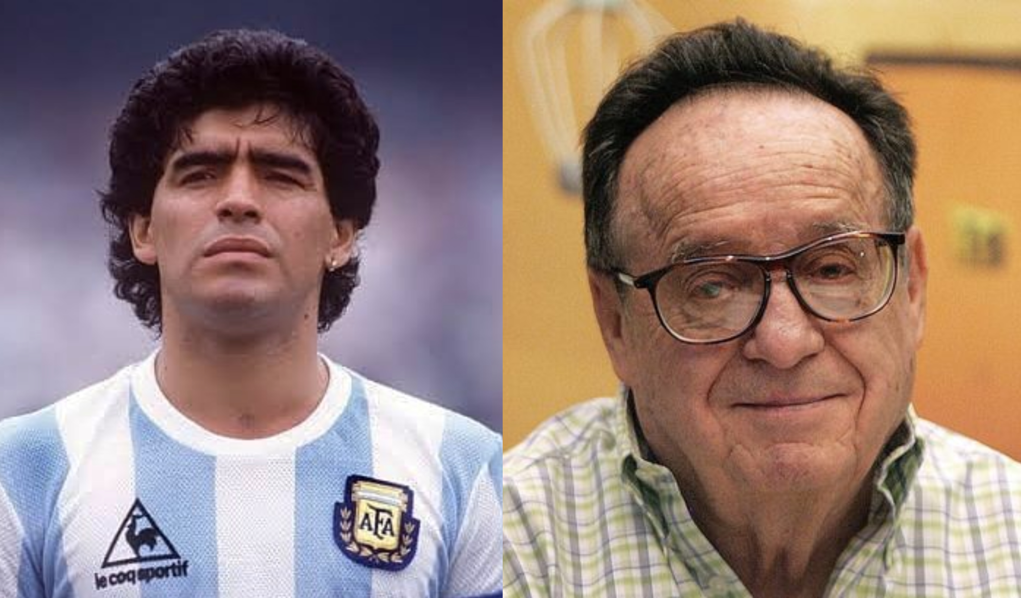 Diego Maradona expresó en reiteradas ocasiones su admiración hacia Chespirito. (Foto Prensa Libre: @maradona/Instagram y Hemeroteca PL)