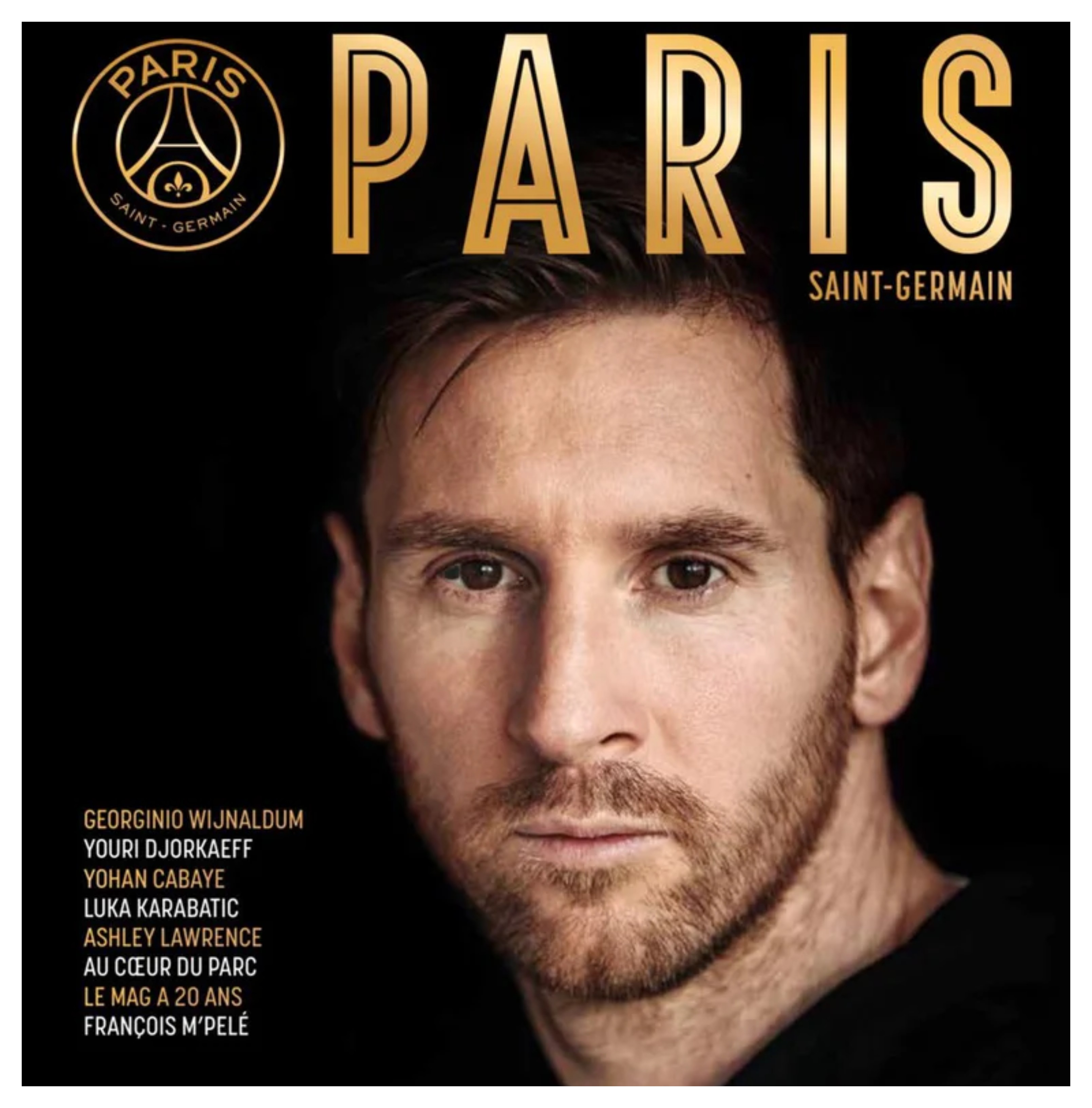 Esta es la portada de la revista del Paris Saint Germain con Lionel Messi como foto principal. Foto PSG.
