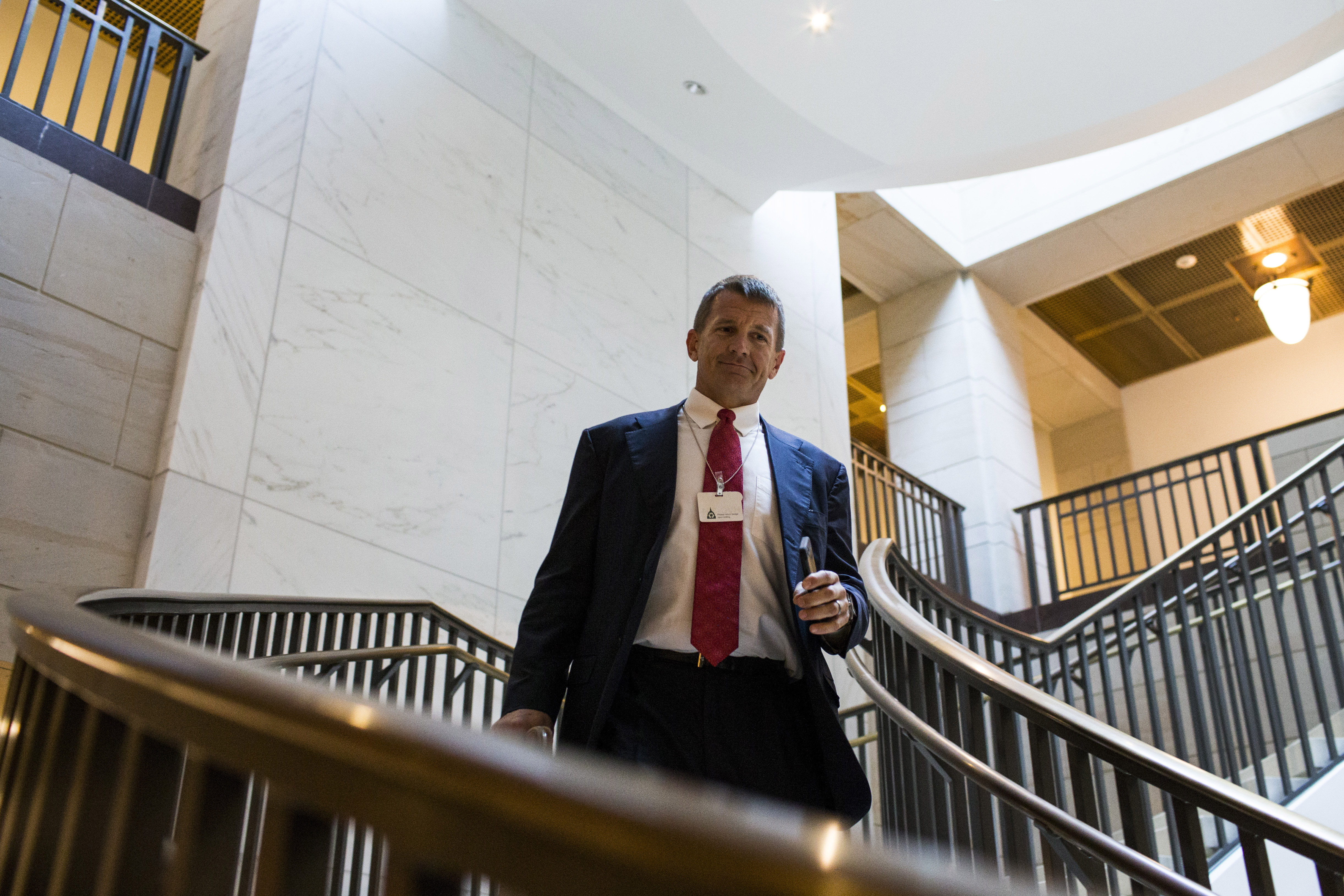 Erik Prince, fundador de la empresa militar Blackwater, en  una audiencia en el Capitolio en Washington DC, el 30 de noviembre del 2017. (Foto Prensa Libre: Zach Gibson/The New York Times)