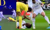 Algunas de las jugadas polémicas que acontecieron en el empate sin goles entre Villarreal y Real Madrid. (Foto Prensa Libre: Twitter)