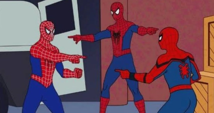 Spider Man: la imagen que muestra a Tom Holland, Andrew Garfield y Tobey Maguire recreando uno de los memes más populares del internet