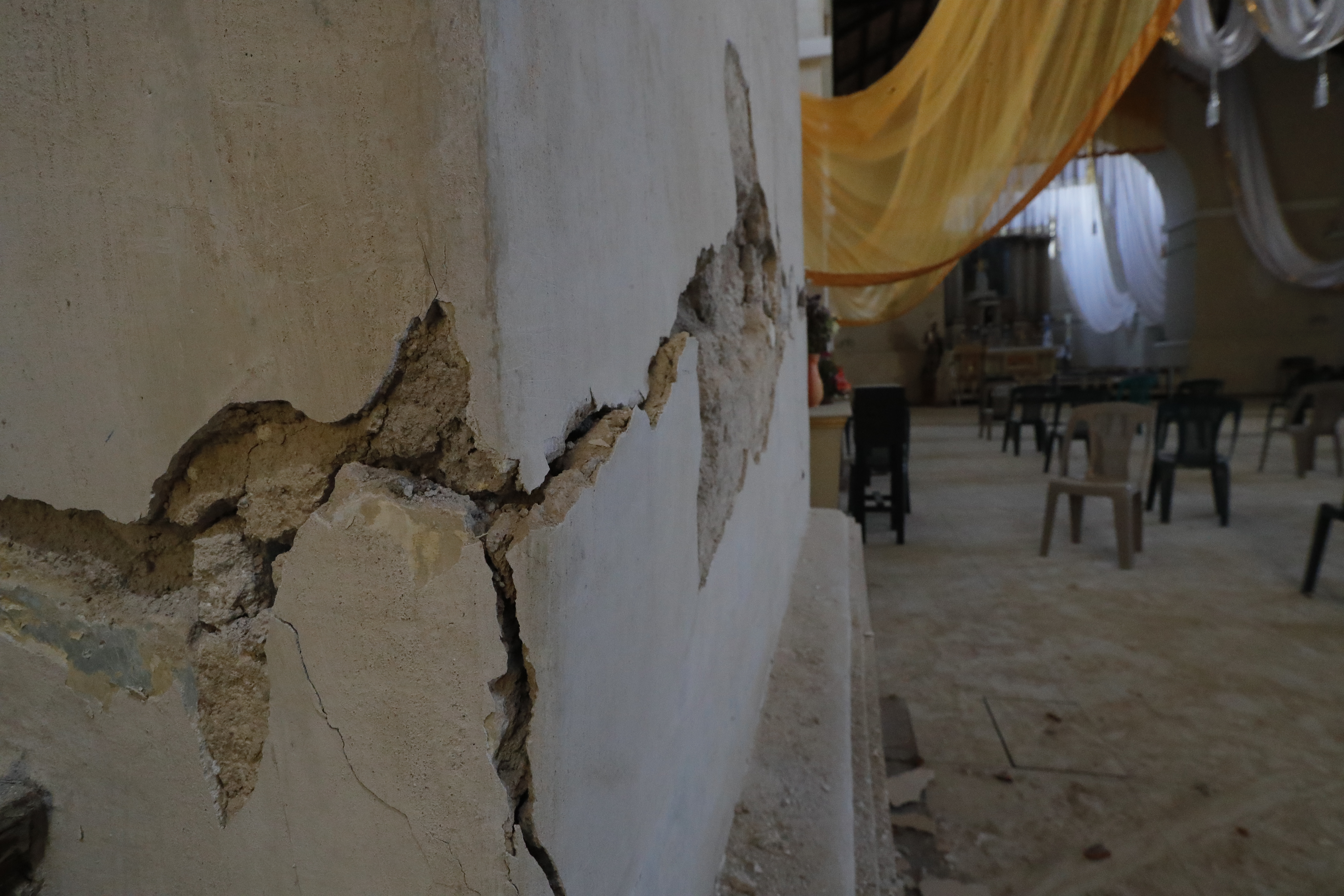 Daño de iglesia por sismo