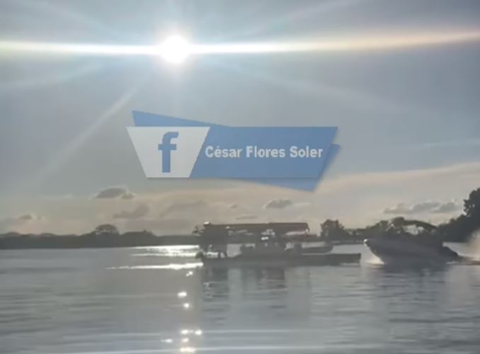 Video: Captan accidente en el lago Petén Itzá entre lancha rápida y un lanchón, que minutos más tarde se hunde