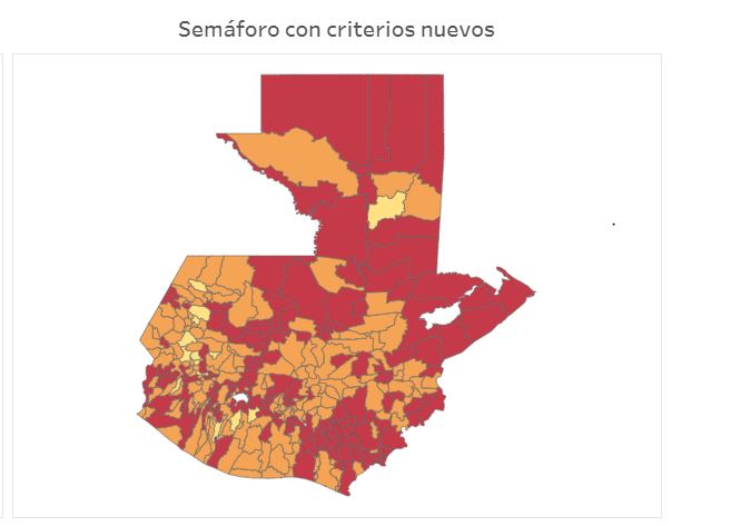 El nuevo mapa epidemiológico muestra menos municipios en rojo aunque los casos de covid-19 estén en aumento (Foto Laboratorio de Datos)
