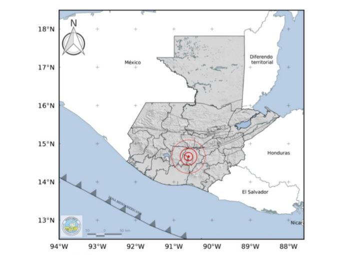 Un tercer sismo ocurrió este domingo en el país, esta vez se originó en el departamento de Guatemala. (Foto Prensa Libre: Insivumeh)