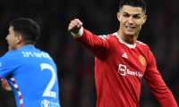 Manchester (United Kingdom), 15/03/2022.- Manchester United's Cristiano Ronaldo reacts during the UEFA Champions League round of 16, second leg soccer match between Manchester United and Atletico Madrid in Manchester, Britain, 15 March 2022. (Liga de Campeones, Reino Unido) EFE/EPA/PETER POWELL