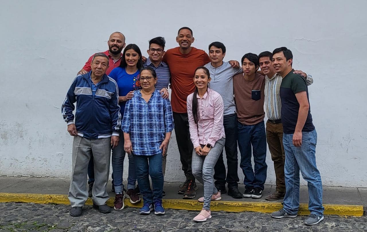 Will Smith y familia Antigua alfombra